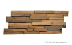 Recycled 3D Teakwood Wall Panels - Cinnamon (Available in Cases 
