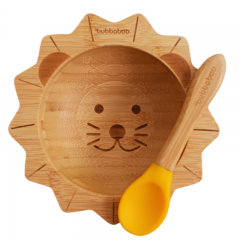 Organic Bamboo Lion Bowl and Spoon Set