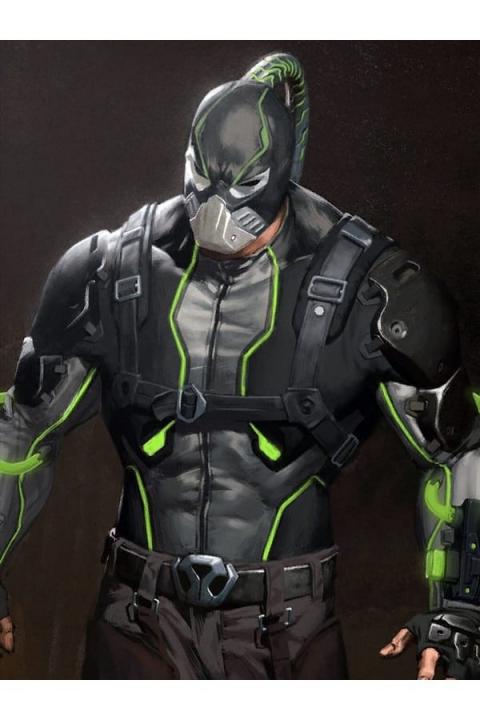 Injustice 2 Bane Jacket | Black and Green Bane Injustice 2 Leath
