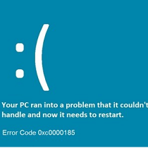 Toshiba Error Code 0xc0000185