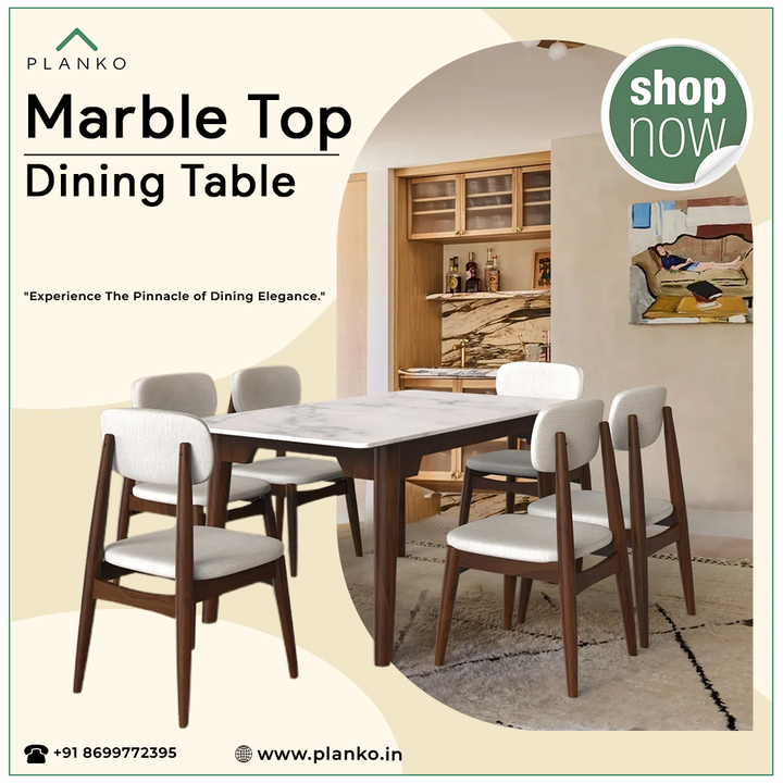 Elevate Your Dining Space with a Marble Top Dining Table from PLANKO