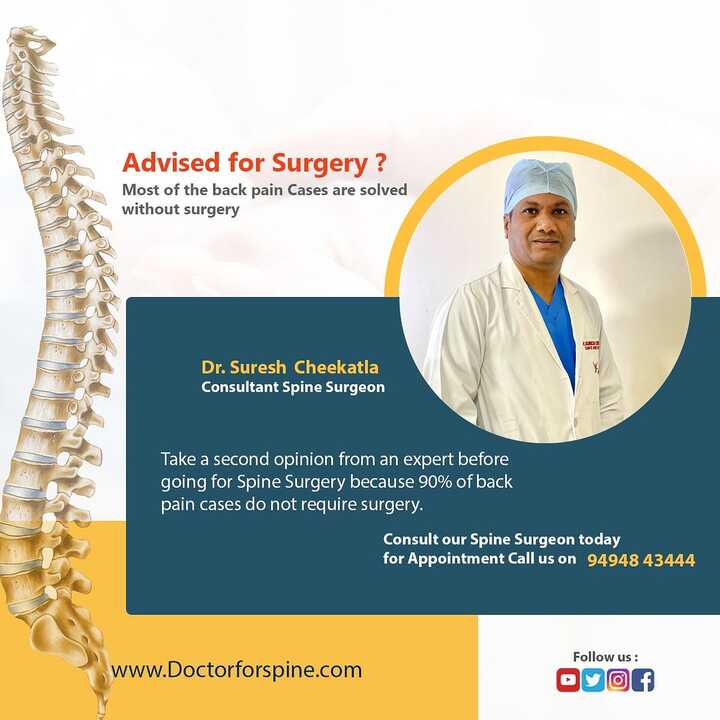   Top Spine Surgeon in Hyderabad –  Dr. Suresh Cheekatla