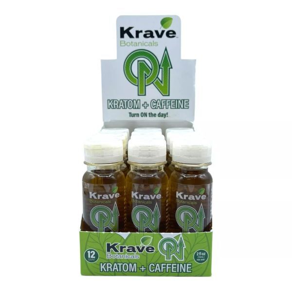 Krave ON Botanicals Kratom + Caffeine 2oz Shots-12ct