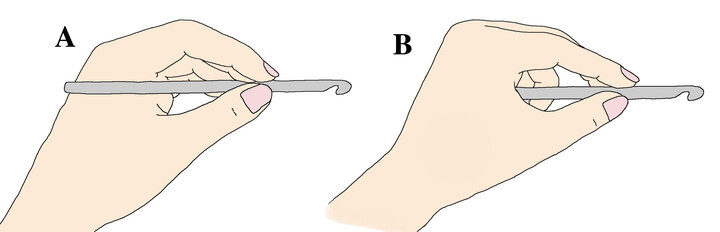 Ways to Hold a Crochet Hook