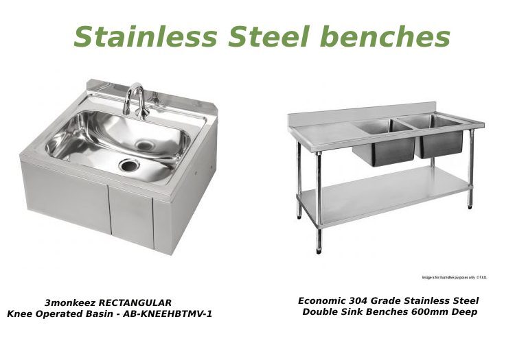 Stainless steel benches