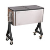 Red Metal Beverage Cooler Cart