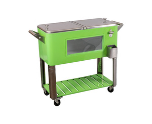 A portable rolling cooler cart