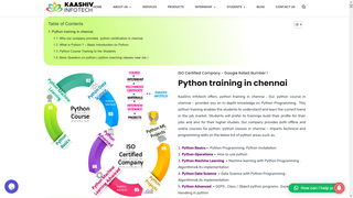 Python Training  In Chennai