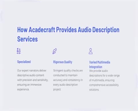 Audio Description Services By Acadecraft