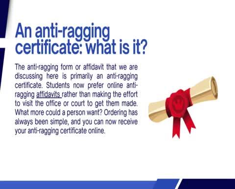 How Can I Get Anti Ragging Affidavit Online?