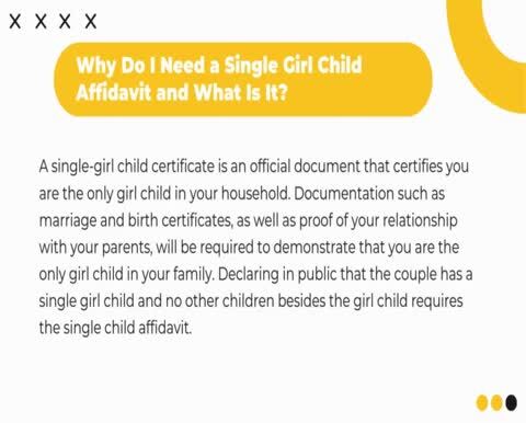 How to create single girl child affidavit online?