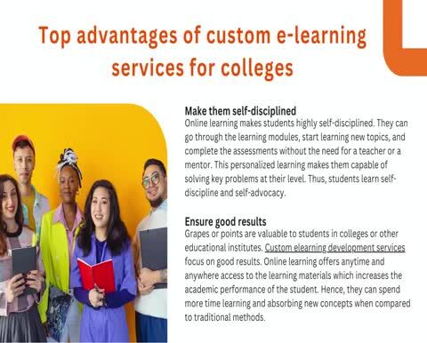 How are custom e-learning development services useful for colle