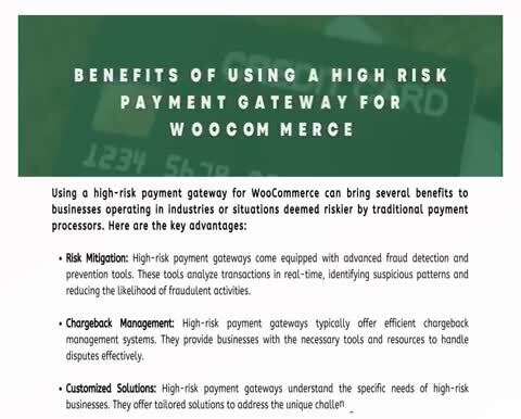 Benefits\ufeff of Using a High Risk Payment Gateway for WooCommerce